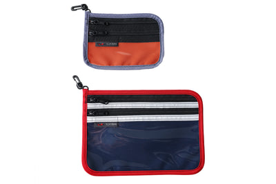lifestyle TB1224S-XA TB1224M-XA^^Clear Mystery Double Organizer Pouches in each size.