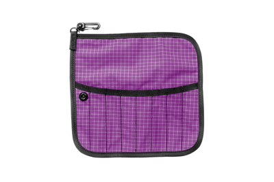 visible variant TB1235-UD^^The front of a Tool Pen Wrap in Ultraviolet (purple with white grid) 200 Halcyon.