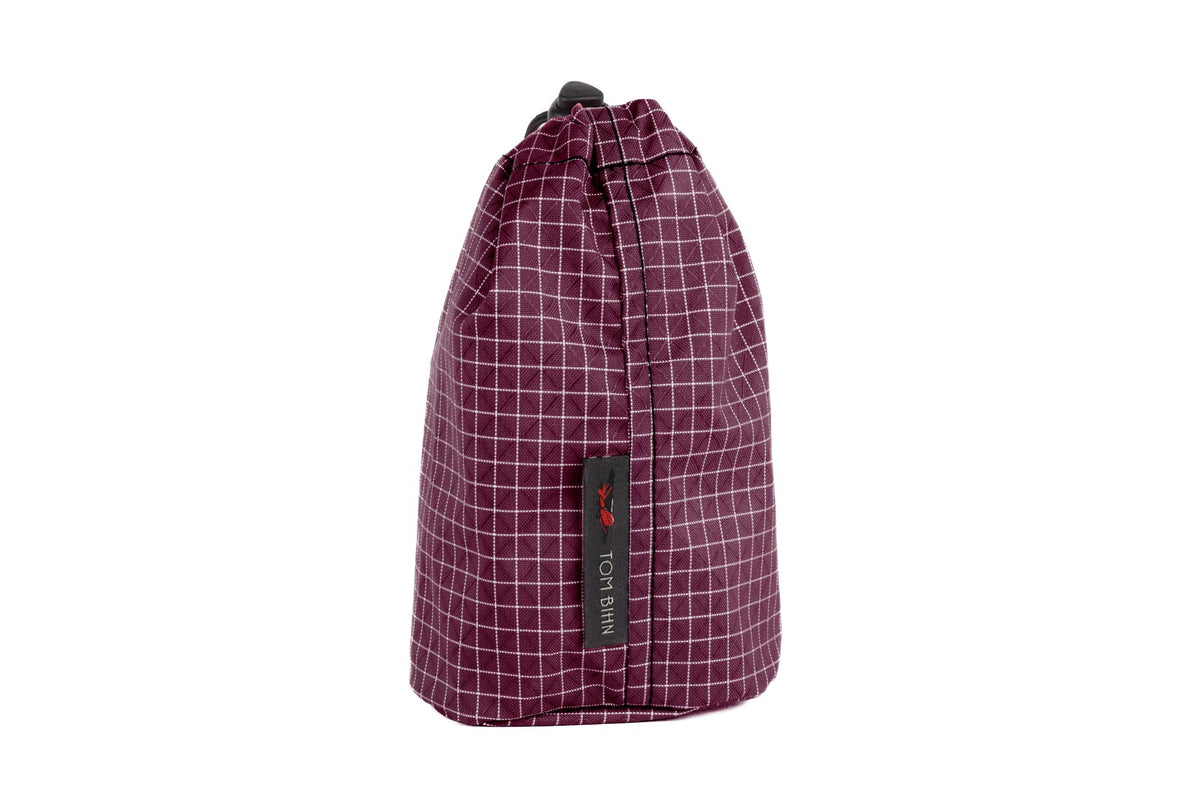 visible variant TB1251-5D^^A Size 1 Acai (dark purple with white grid) 200 Halcyon Travel Stuff Sack.