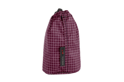 visible variant TB1251-5D^^A Size 1 Acai (dark purple with white grid) 200 Halcyon Travel Stuff Sack.