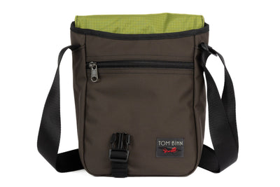 visible variant TB0201-RKML^^Small Cafe Bag in Ursa 630 Ballistic with a Moss 210 Cerylon interior.
