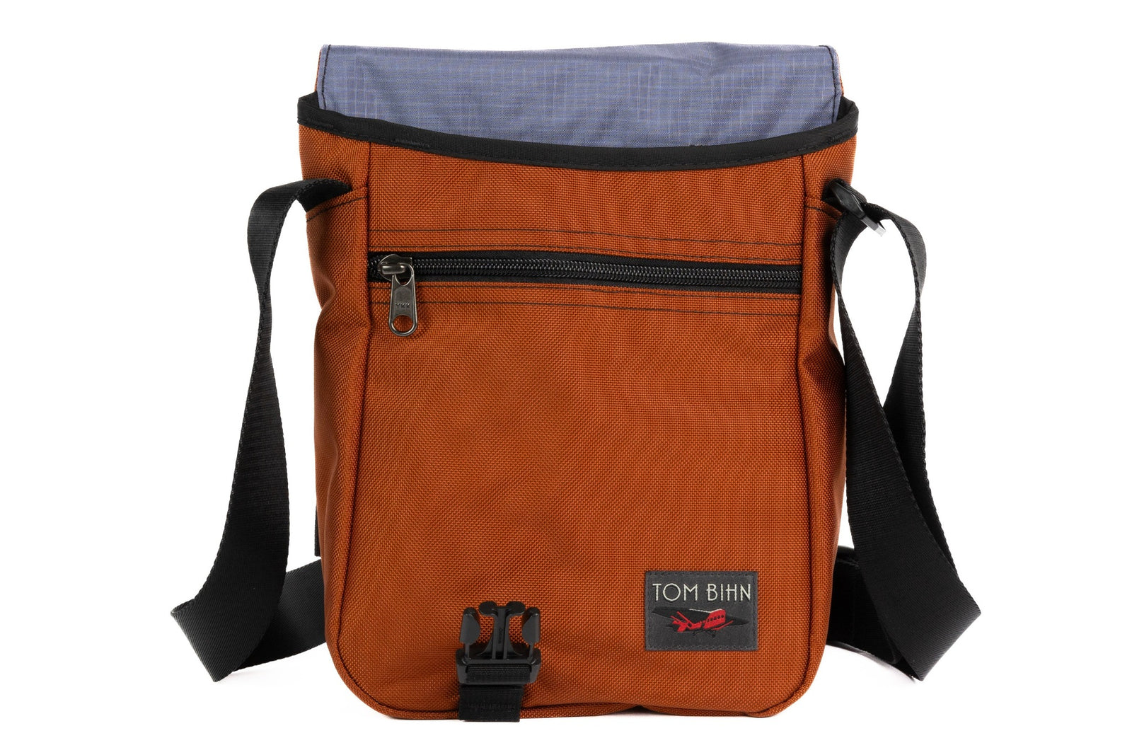 visible variant TB0201-TKDL^^Small Cafe Bag in Burnt Orange 630 Ballistic with a Dusk 210 Cerylon interior.