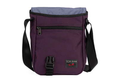 visible variant TB0201-UKDL^^Small Cafe Bag in Aubergine Ballistic with a Dusk 210 Cerylon interior.