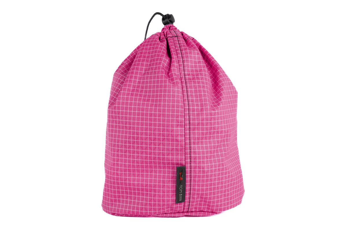 visible variant TB1254-PD^^A Size 4 Cerise (bright pink with white grid) 200 Halcyon Travel Stuff Sack.