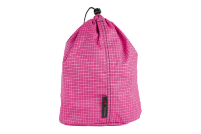visible variant TB1254-PD^^A Size 4 Cerise (bright pink with white grid) 200 Halcyon Travel Stuff Sack.