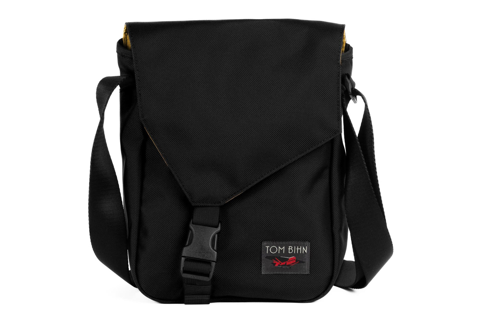 visible variant TB0201-BKRL^^Small Cafe Bag in Black with red label.