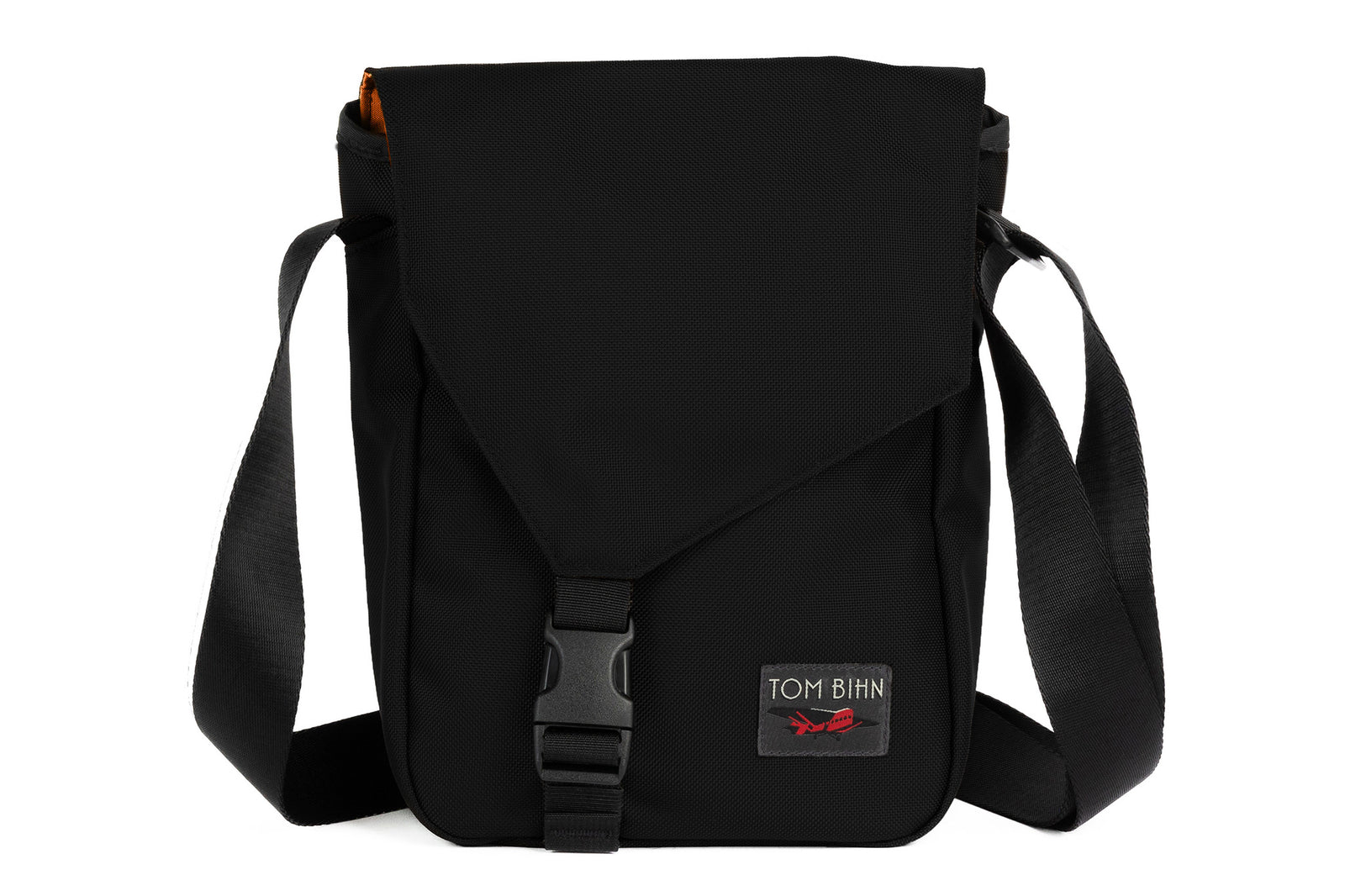 visible variant TB0201-BKPL^^Small Cafe Bag in Black with red label.