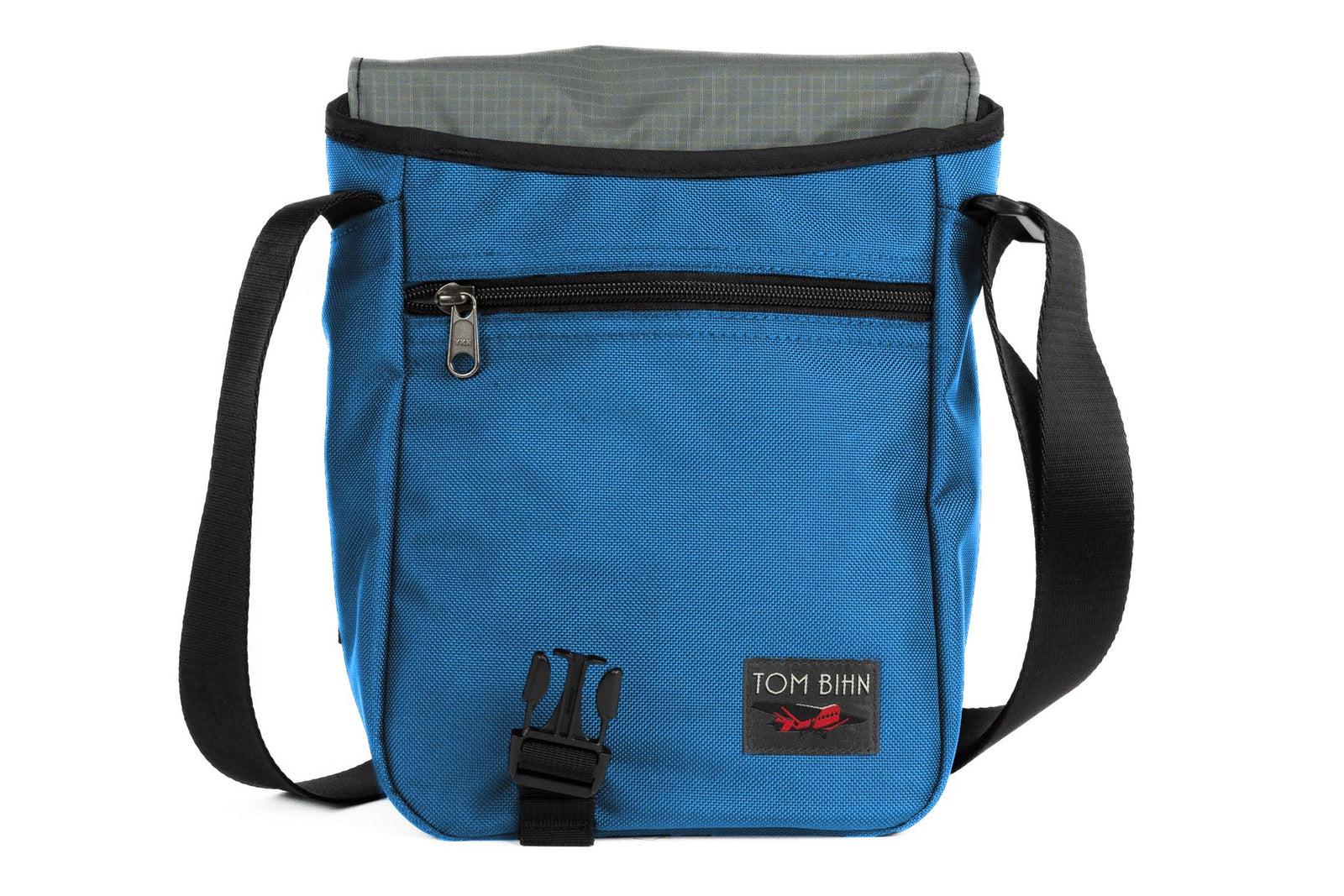 visible variant TB0201-NKGL^^A Small Cafe Bag in Constellation (light blue) 525 Ballistic with a Mountain Grey (grey with light grey grid) 210 Cerylon interior.