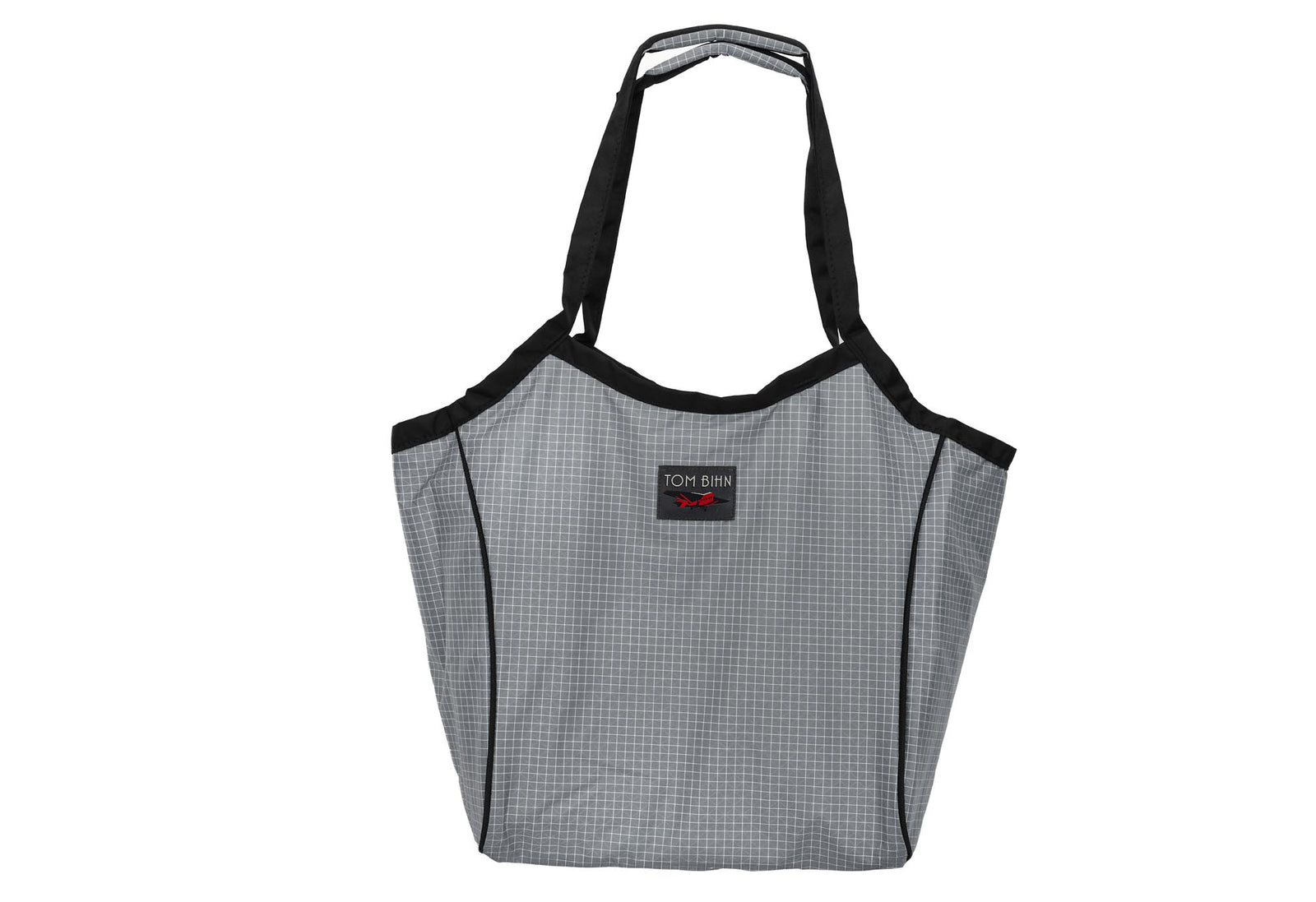 visible variant TB0610-ND^^The Original Large Shop Bag in Northwest Sky (light grey with white grid) 200 Halcyon.