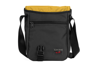 visible variant TB0201-GKRL^^Small Cafe Bag in Nebulous Grey Ballistic with a Marigold 210 Cerylon interior.