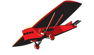 Red and black airplane illustration