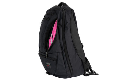 visible variant TB0121-BXPD^^Synik 30 in Black X-Pac with Cerise (bright pink with white grid) interior.