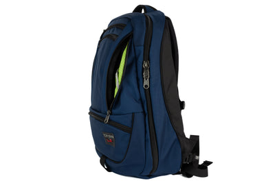 visible variant TB0121-DK1D^^A side shot of the Synik 30 in Deep Blue Ballistic with the new Red Label and a Kiwi 200 Halcyon interior.