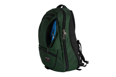 visible variant TB0121-WKLD^^The Synik 30 in Wilderness (forest green) Ballistic with a Island (blue with white grid) 200 Halcyon interior.