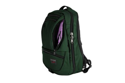 visible variant TB0121-WKYD^^The Synik 30 in Wilderness (forest green) Ballistic with a Wisteria (lilac purple with white grid) 200 Halcyon interior.