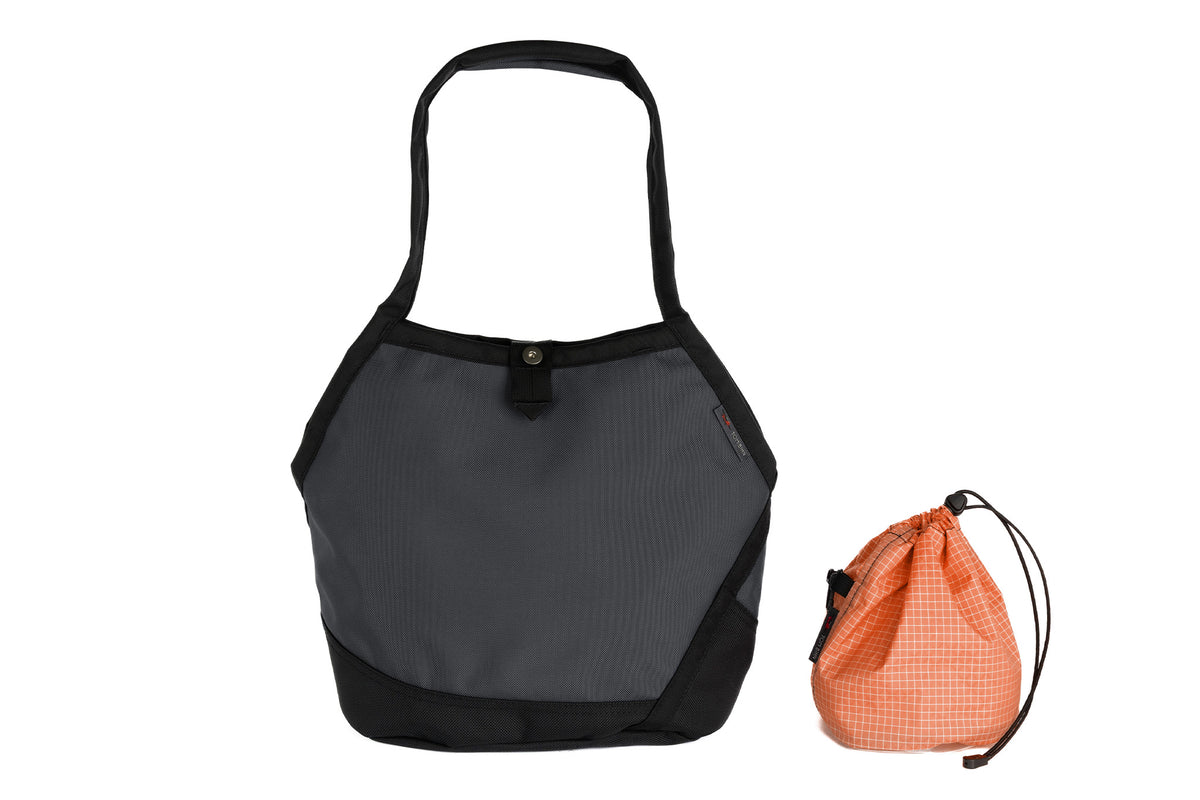 visible variant TB0660-GK3D^^A Swift in Nebulous Ballistic with Cantaloupe (pale orange with white grid) 200 Halcyon interior and Yarn Stuff Sack.