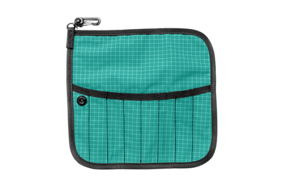 visible variant TB1235-ED^^The front of a Tool Pen Wrap in Kelpie (bluish-green with white grid) 200 Halcyon.