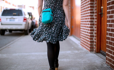 lifestyle visible^^Person walking down the street wearing the Everyday Cubelet.