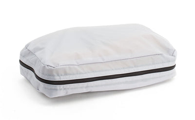 visible variant TB90502-NE^^A filled and zipped closed Northwest Sky (light grey) Aether End Pocket Aeronaut 30 Packing Cube.