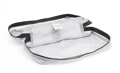 visible variant TB90502-NE^^An empty and open Northwest Sky (light grey) Aether End Pocket Aeronaut 30 Packing Cube.