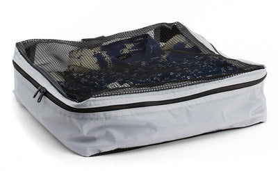 visible variant TB90604-NE^^A filled and zipped closed Northwest Sky (light grey) Aether Large Aeronaut 45 Packing Cube.