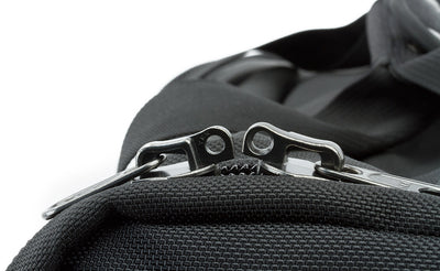 detail visible^^Each of the side pockets and the main pocket have two zipper pulls that come together with rings at the end that a luggage lock can be slipped through to keep your bag locked closed.