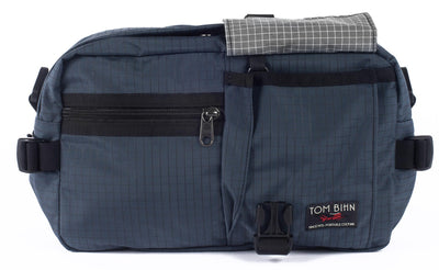 visible variant TB0425-THND^^The LGD in Night Walk/Black/Northwest Sky. Front view, front buckle pocket lifted up to show the Northwest Sky lining.