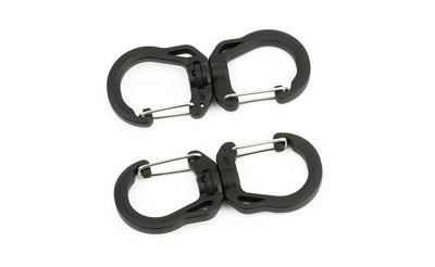visible variant PT0573-BA PT0572-BA^^A pair of Medium Black Double Carabiners.