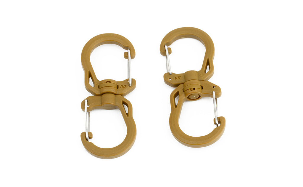 visible variant PT0573-CA PT0572-CA^^A pair of Medium Coyote (brown) Double Carabiners.