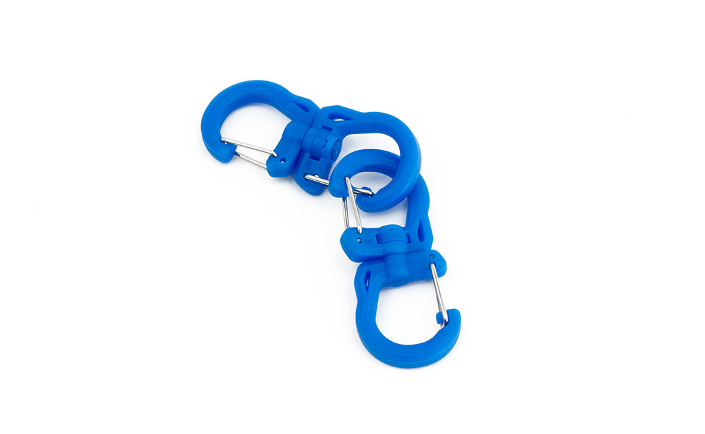 visible variant PT0573-LA^^A pair of Small Island (blue) Double Carabiners.