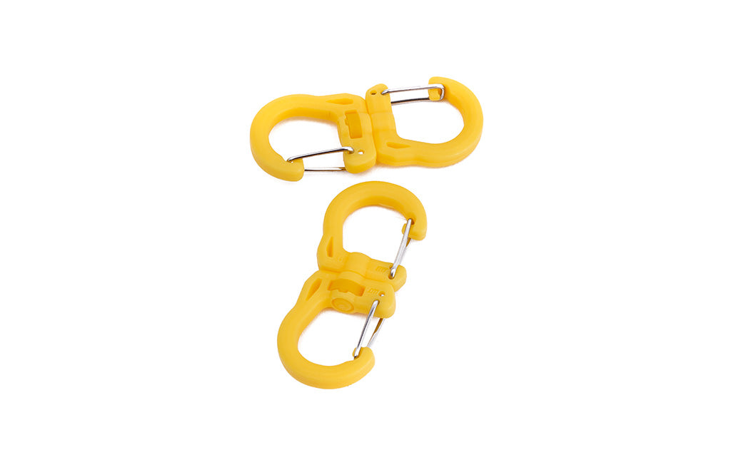 visible variant PT0573-OA^^A pair of Small Solar (yellow) Double Carabiners.