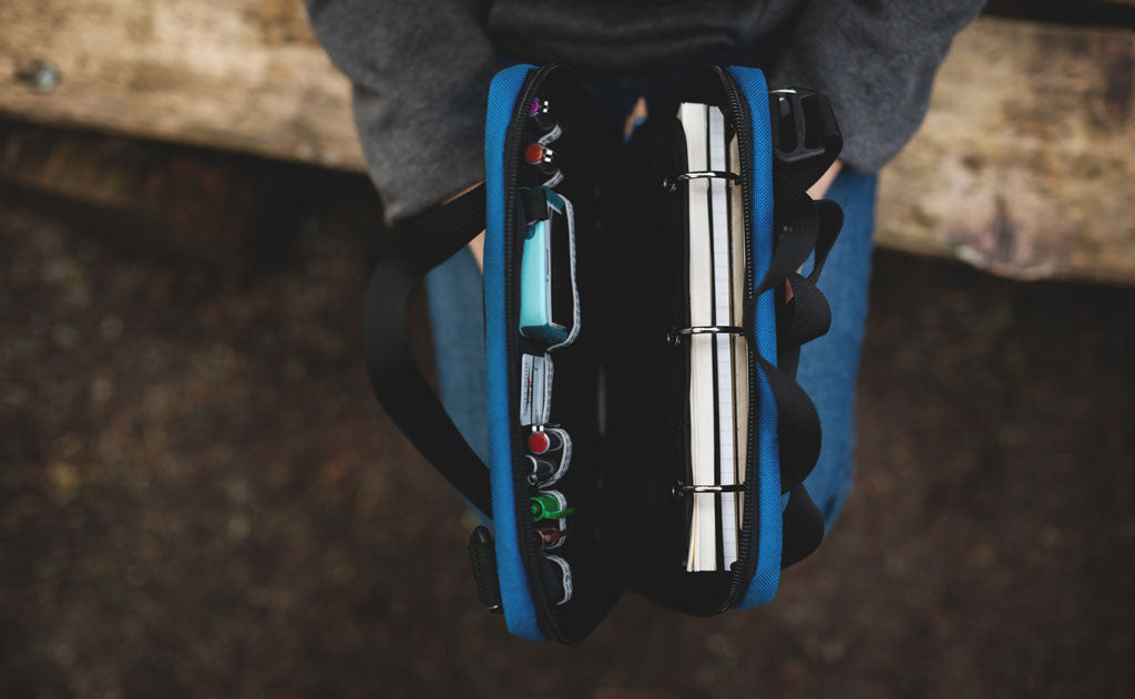 lifestyle visible^^A person holding a Field Journal Notebook open