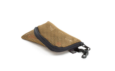 visible variant TB12451-CA^^ A Mini Ghost Whale Pouch in Coyote (tan) mesh.