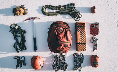 lifestyle visible^^An ice hiking loadout shot of the Guide's Edition Synapse 25.