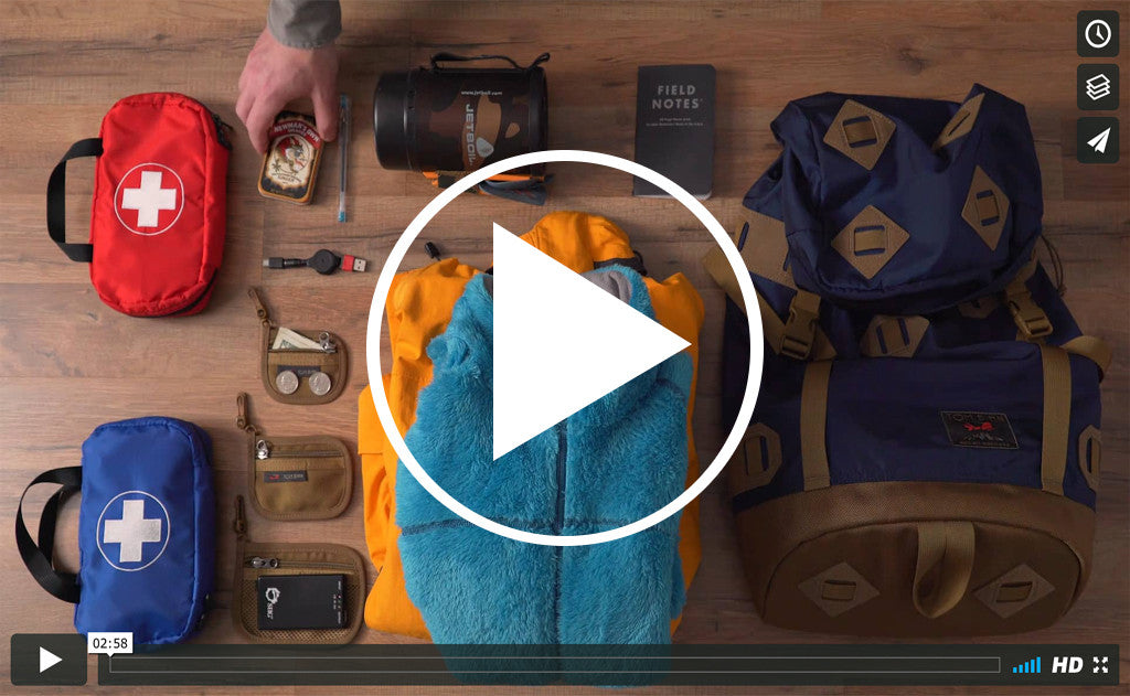 visible video^^Thumbnail for a video explaining the feature of the Guide's Pack and its accessories (including the Ice Axe Strap).