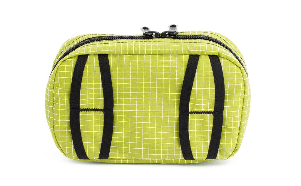 visible variant TB0418-WD^^Reverse shot of the Handy Little Thing #1 in Wasabi (green with white grid) 200 Halcyon showing the attachment points.