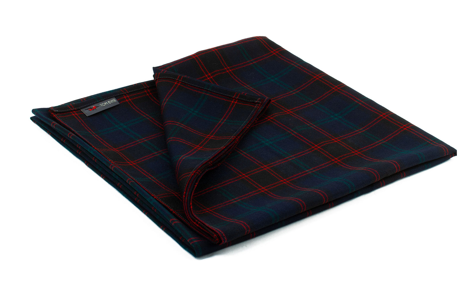 visible variant PT5801-1U^^The Large Shepherd's Wool Utility Cloth in Home Modern Tartan (red and green grid on a black field).
