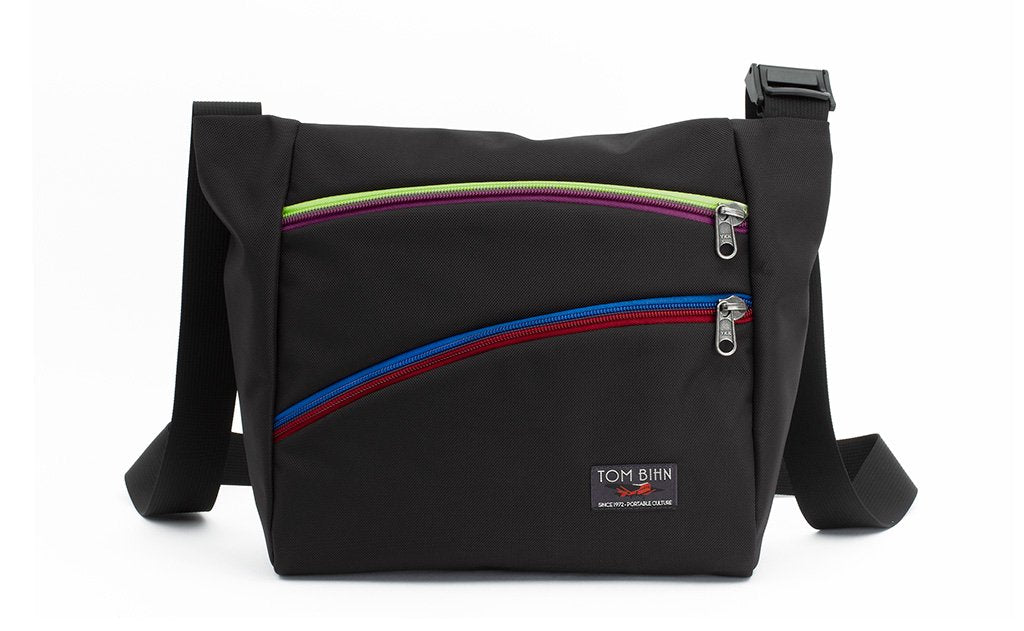 ^^Icon in Black 525 Ballistic with multicolor zippers.