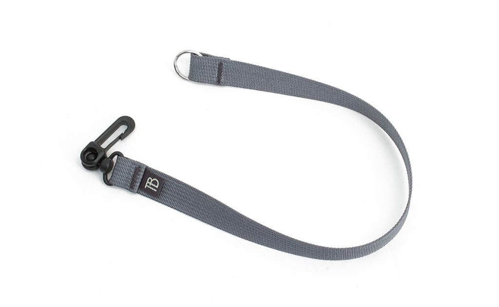 visible variant TB0516S-NA^^A 16-inch Northwest Sky (light grey) Key Strap with a snaphook at one end and a split-ring o-ring at the other.