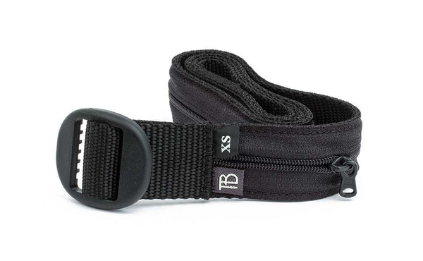 An Extra-Small Travel Money Belt in Black.