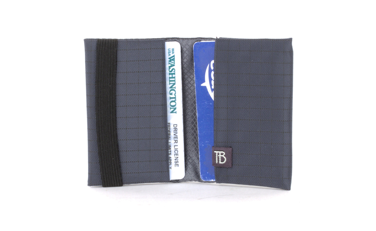 visible variant TB1275-TH TB1277-TH^^The Size 5 Nik's Minimalist Wallet in Night Walk (dark blue with grey grid) 400 Halcyon.
