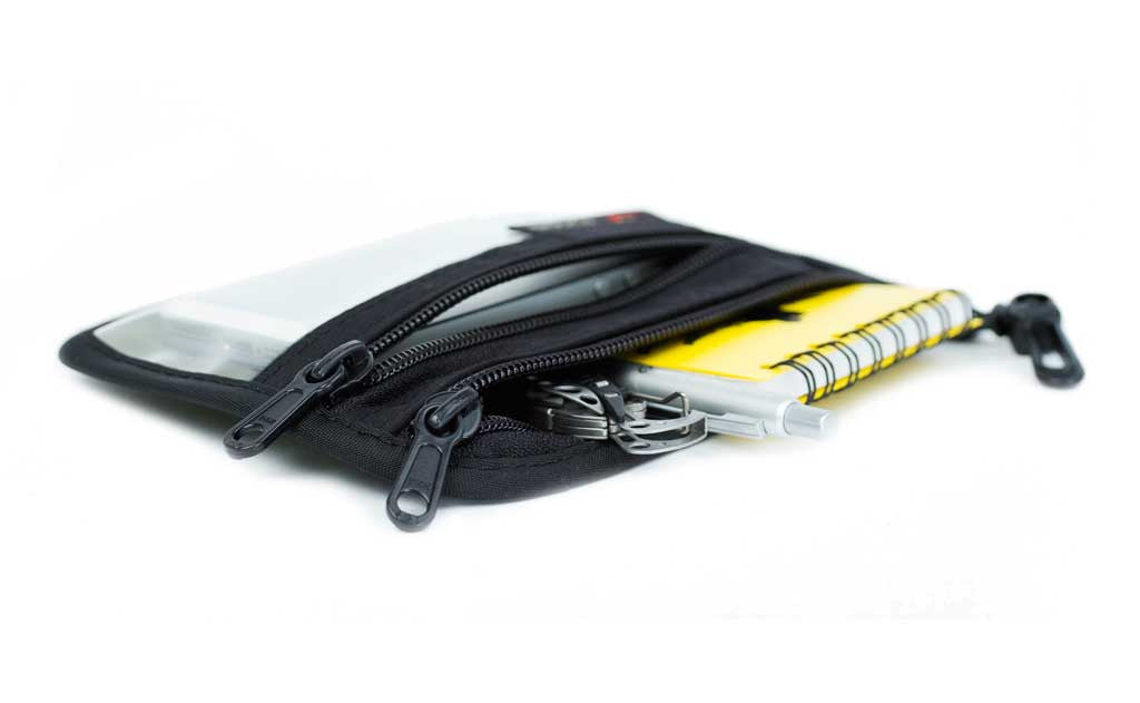 detail visible^^Filled Small Double Organizer Pouch