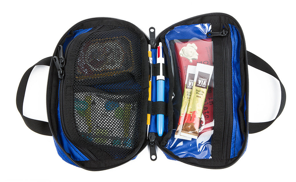 visible variant TB1264-2N^^Interior shot of a filled Second Aid Pouch in Blue