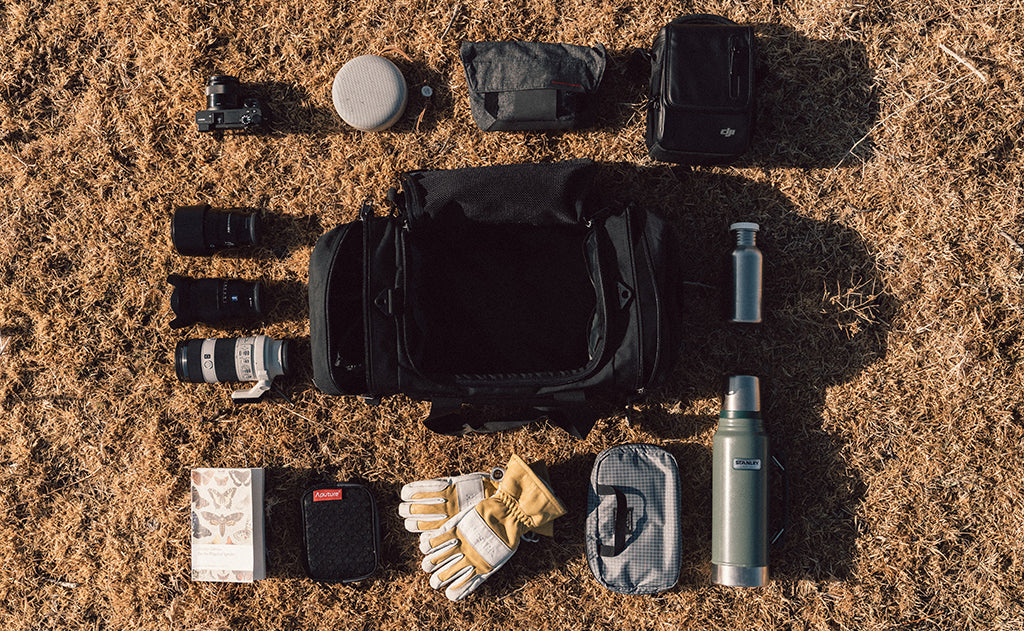 lifestyle visible^^A photography pack for a Road Buddy Duffel 60.