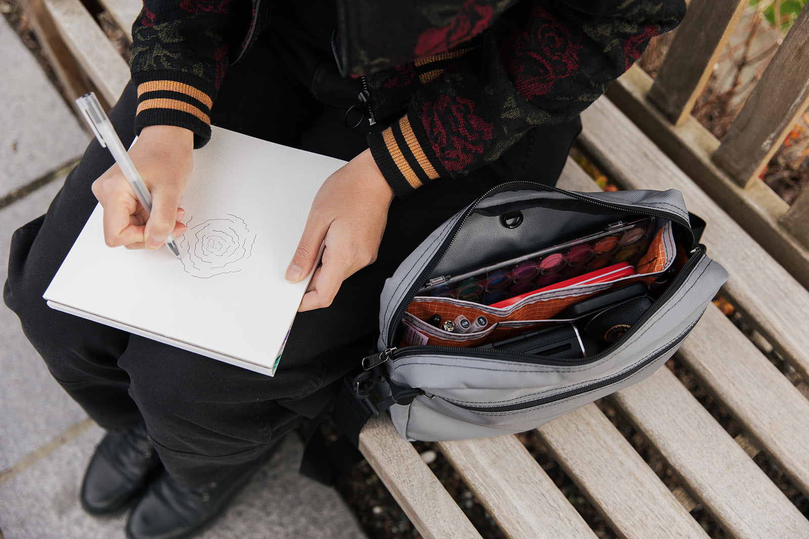 visible lifestyle^^A person with an open Side Hustle next to them