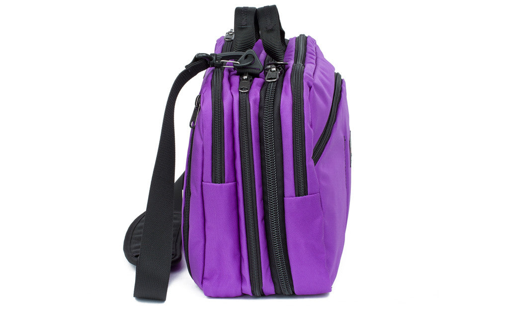 visible variant TB0975-AKDJ^^A side-on shot of The Stowaway in Alphaviolet (bright purple) 525 Ballistic.