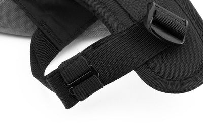 visible variant TB0532-BA^^A Black Strap Keeper holding a shoulder strap's rolled excess length out in place.