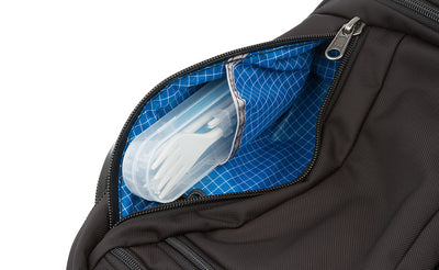 visible detail^^travel utensils in front side pocket 
