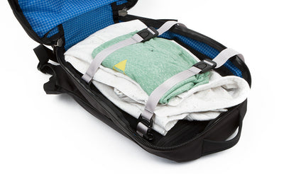 visible detail^^ Main compartment tie-down straps in use