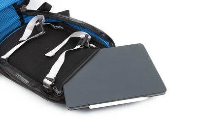 visible detail^^Laptop going in through internal access to laptop pocket